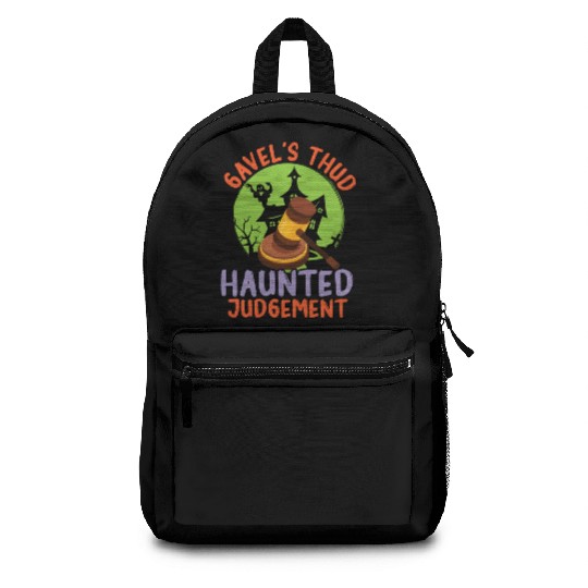 Gavel's Thud Haunted Judgment Lawyer Halloween Backpacks
