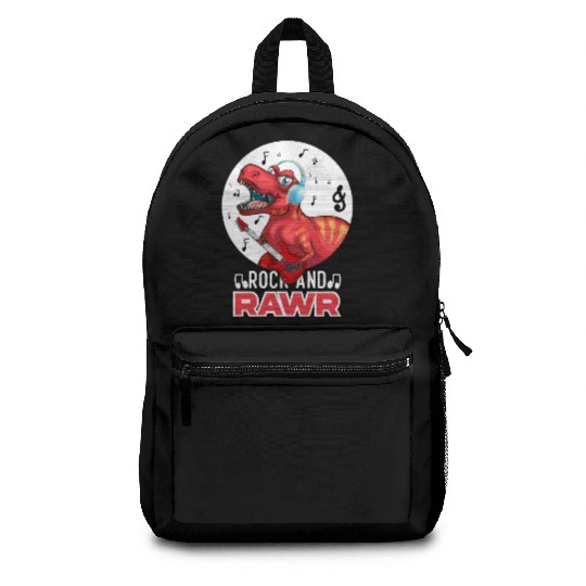 Rock & Rawr Vintage Dinosaur T-Rex Music Japanese Backpacks