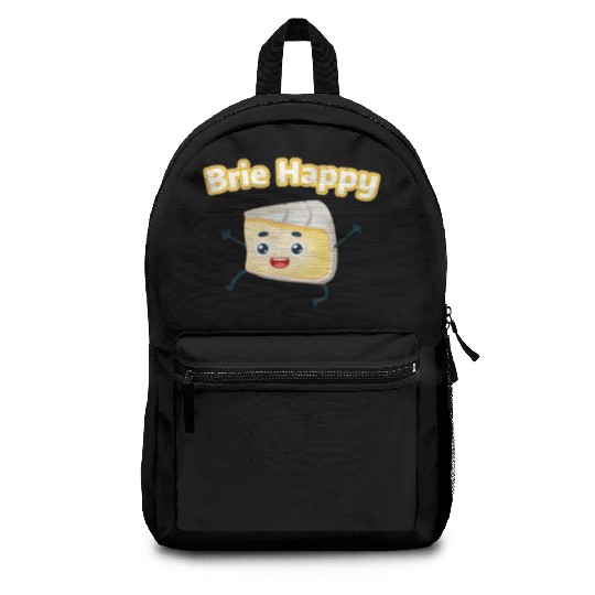 Brie Happy: Cheesy Pun for Cheese Lovers Backpacks