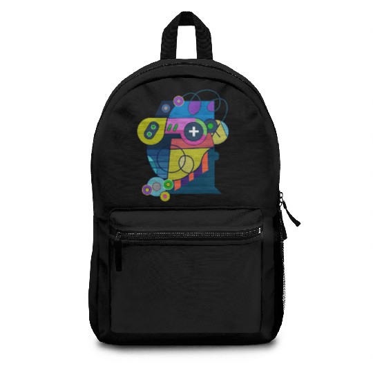 gaming boy. games art Backpacks