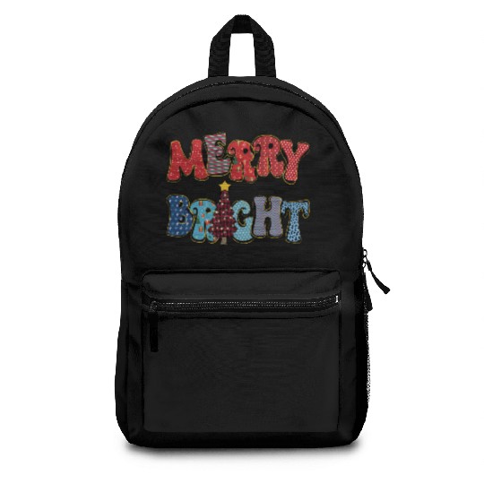 Merry and Bright Chistmas Tree Family Christmas Backpacks