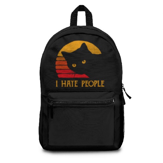 Cat I Hate People Backpacks