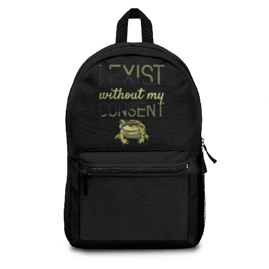 I Exist Without My Consent Frog Backpacks