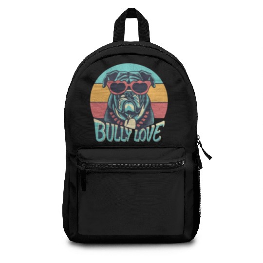Dog Love Bully Retro Backpacks Dog owner Bully lover
