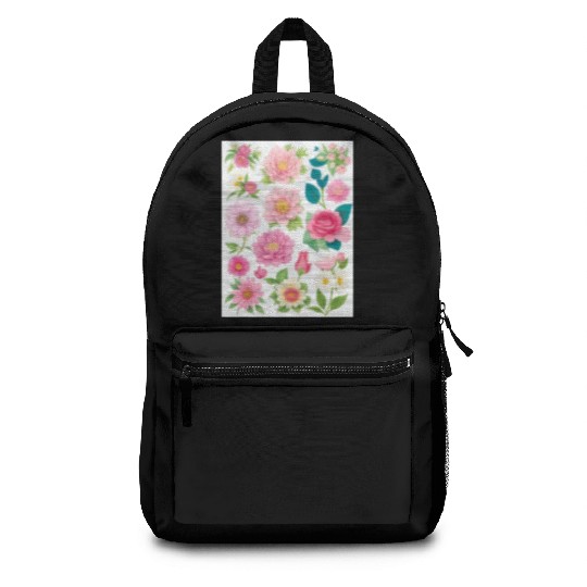 Blooming Crimson and coral Spring Flowers Backpacks