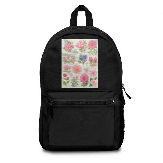 Tangerine and Coral Spring Flowers Backpacks