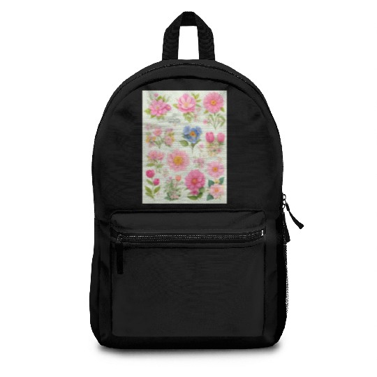 Tangerine and Coral Spring Flowers Backpacks