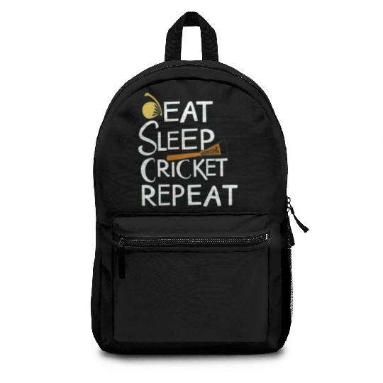 Eat Sleep Cricket Repeat: Cricket Lover's Backpacks
