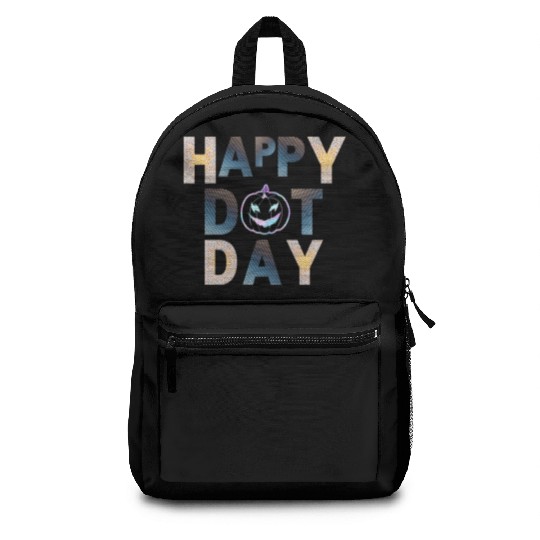 Happy dot day pumpkin polka dot Backpacks