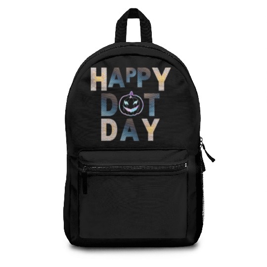Happy dot day pumpkin polka dot Backpacks