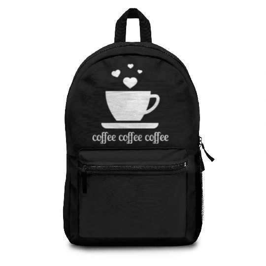Coffee Coffee Coffee Love Mug Hearts Backpacks