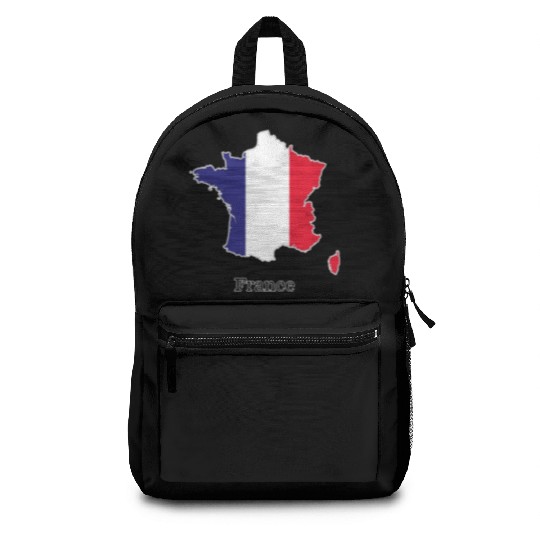 France Flag in Map Souvenir Design Backpacks