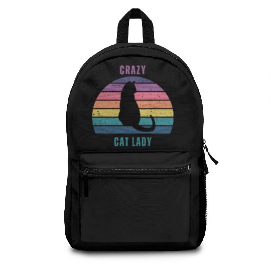 crazy cat lady Backpacks