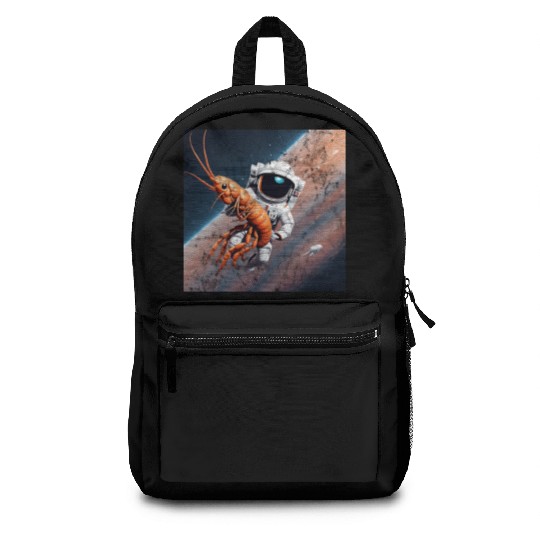 Astronaut in space with shrimp Backpacks