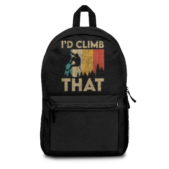 I'd Climb That Funny Vintage Rock Climbing Boulder Backpacks