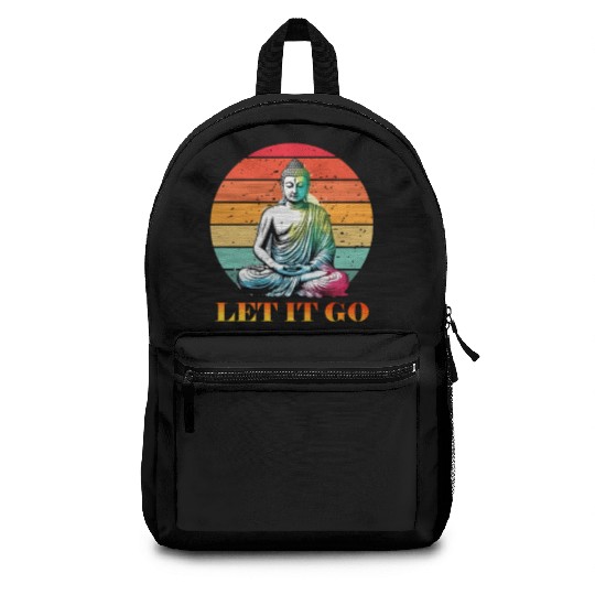 Let It Go, Yoga Buddhism Retro Backpacks