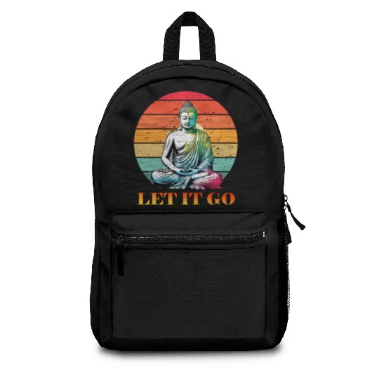 Let It Go, Yoga Buddhism Retro Backpacks