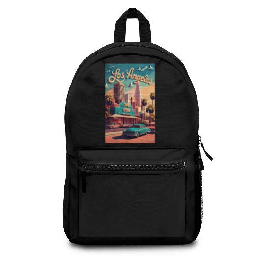 Los Angeles, Cities of the World, Poster vintage Backpacks