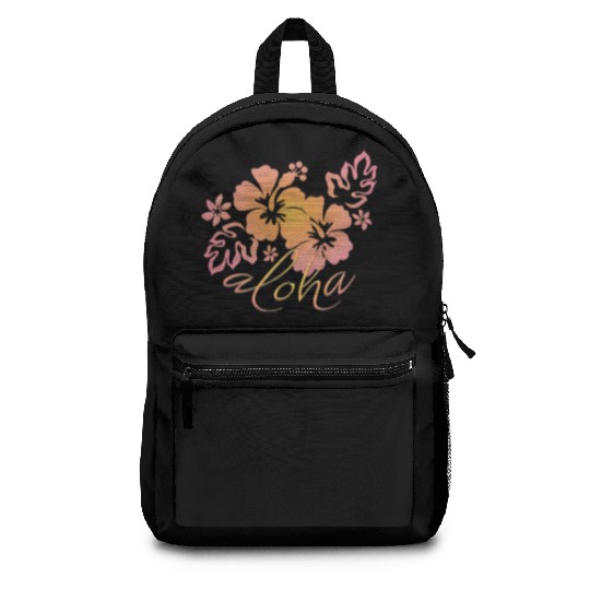 Hawaiian Sunrise Hibiscus Aloha Graphic Backpacks
