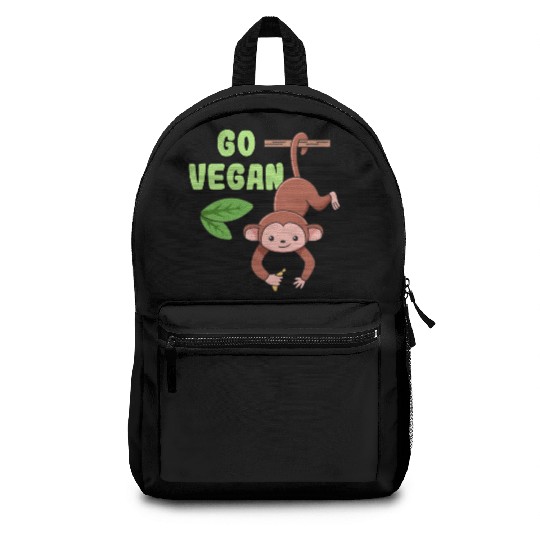 Monkey Design for proud Vegans Backpacks