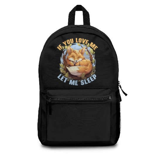 Sleeping Fox Sleepyhead Napping Sleep Fox Lover Backpacks