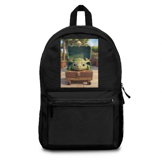 Tortuga grande con caja en jardin Backpacks