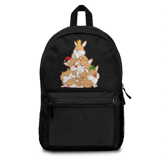 Corgi Dog Christmas Tree Animals Lover Funny Xmas Backpacks