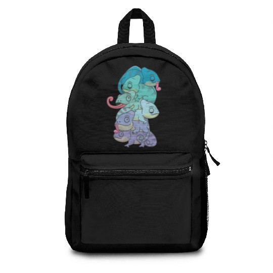 Neptunic Flag Pride Lgbtq Cute Chameleon Pile Backpacks