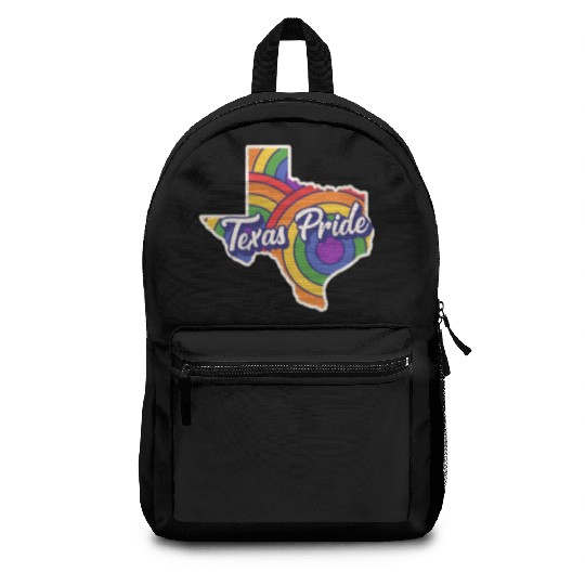 Rainbow Map Texas Design for proud LGBT+ Texans Backpacks