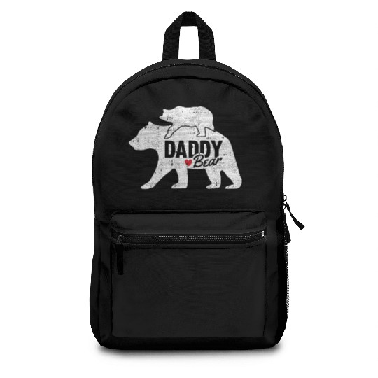 Daddy Bear Fathers Day Cute Baby Cub Papa Dad Backpacks