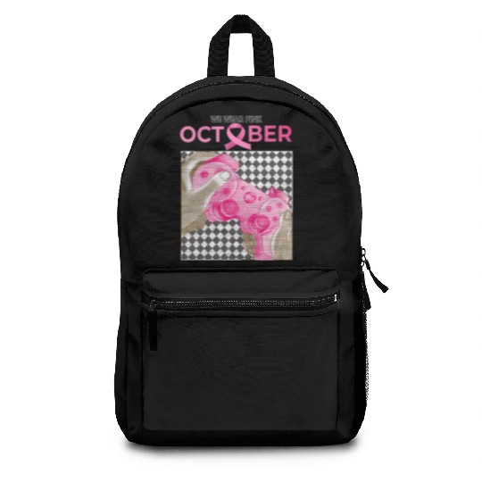 In October We Wear Pink Breast Cancer Backpacks