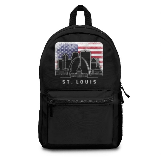St. Louis Missouri American Flag Vintage Backpacks