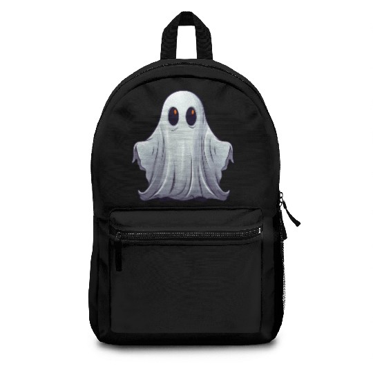Funny Halloween Pumpkin With Cute Ghost Backpacks