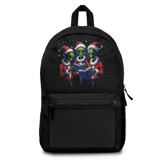 Alien Christmas Carolers Backpacks