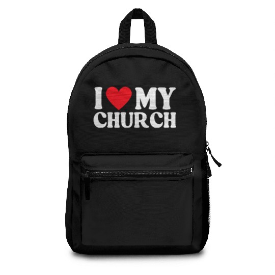 I Love My Church Christian Gift Backpacks