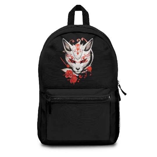 Kumiho Fox Maske Japan Kitsune Samurai Anime Backpacks