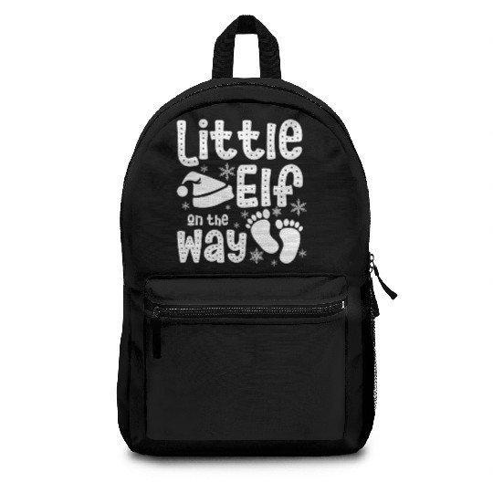 Christmas Pregnant Mom, Little elf on the way Backpacks