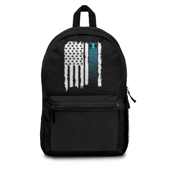 drone us flag Backpacks