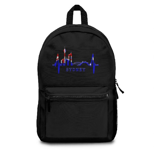 Sydney Skyline Heartbeat Australian Heart Rate Fan Backpacks