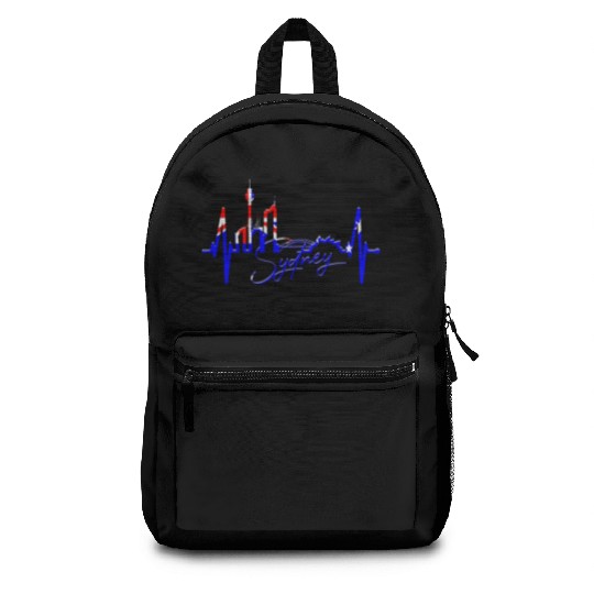 Sydney Skyline Heartbeat Australian Heart Rate Fan Backpacks