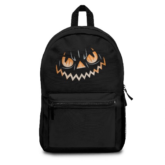 Creepy Jack o Lantern Carved Halloween Pumpkin Backpacks