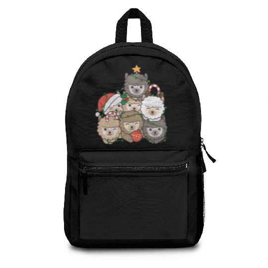 Alpaca Christmas Tree Funny Animal Christmas Backpacks