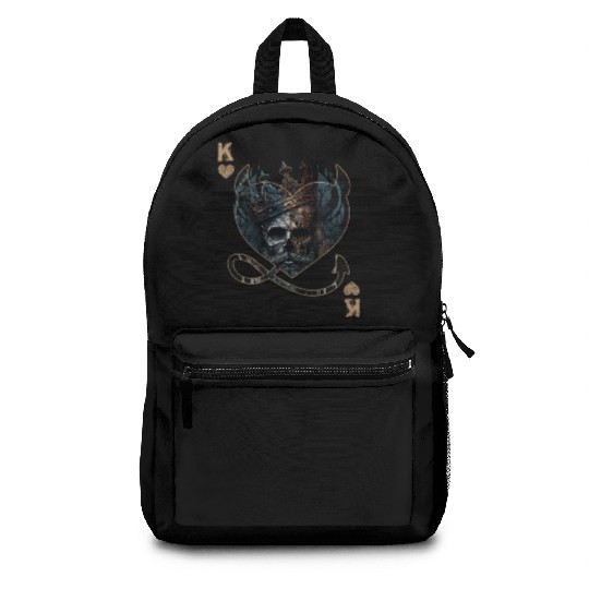 Heart King Playing Card Halloween Gothic Fan Backpacks
