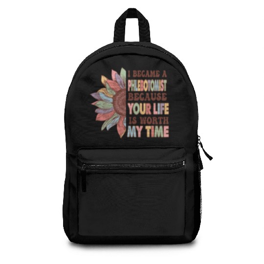 Phlebotomist Rainbow Leopard Print Face Backpacks