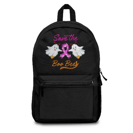 Breast Cancer Halloween Save The Boo Bees Backpacks