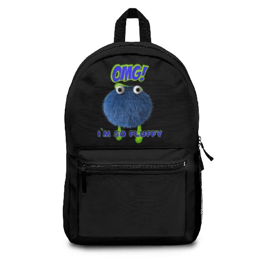 OMG Im So Fluffy, Cute Furry monster. Backpacks