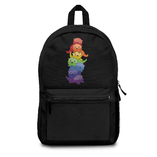 Rainbow Flag Pride Lgbtq Cute Otter Stack Backpacks
