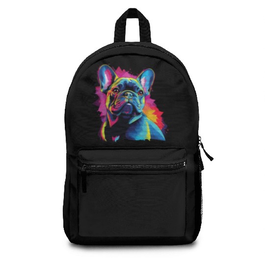 Watercolor Colorful French Bulldog Backpacks