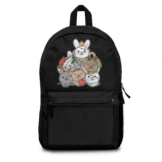 Bunny Christmas Tree Funny Animal Christmas Backpacks