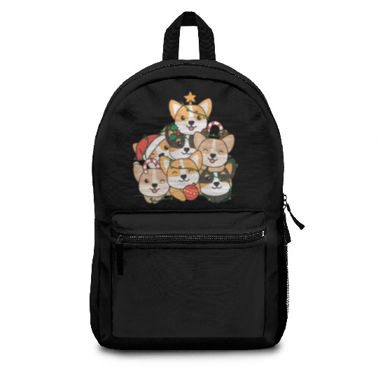 Corgi Christmas Tree Funny Animal Christmas Backpacks